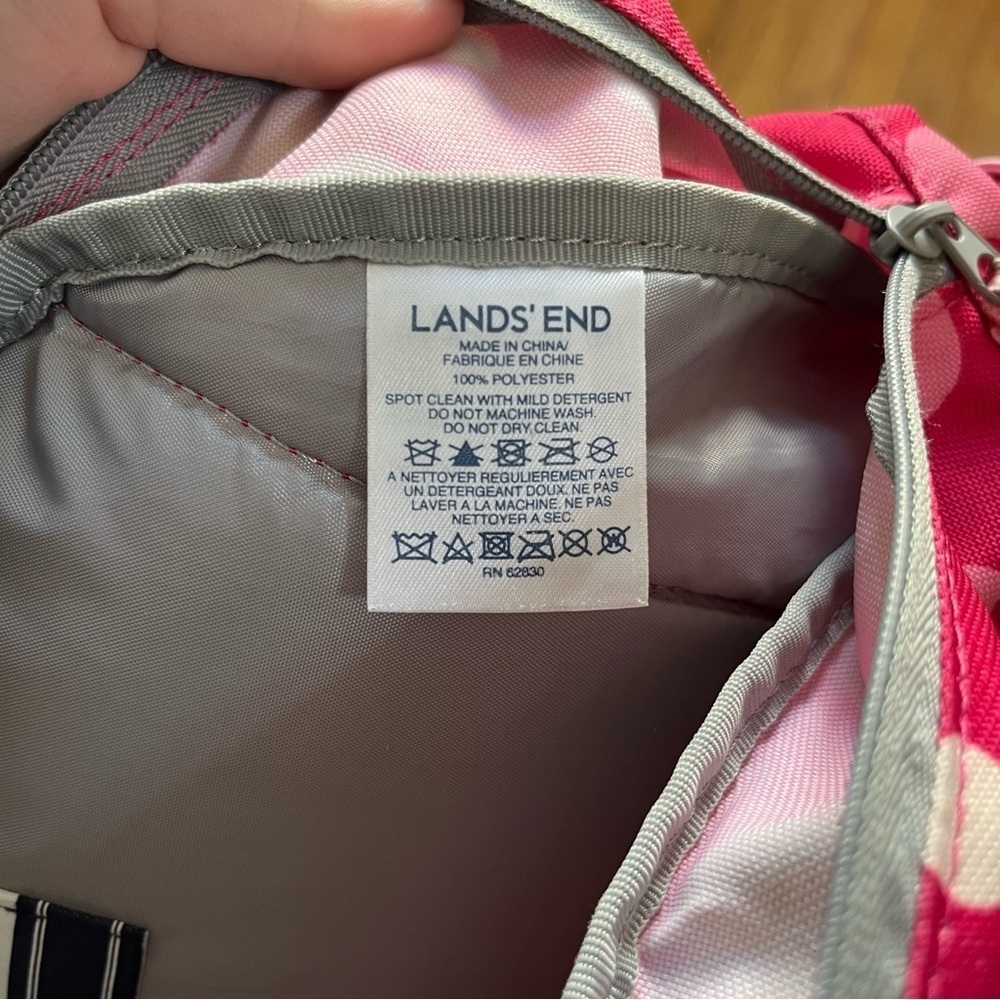 Lands’ End Classmate Girls Pink Polka Dot Initial “CW” Backpack - Picture 12 of 13